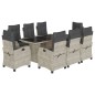 vidaXL 9-tlg. Garten-Essgruppe mit Kissen Hellgrau Poly Rattan vidaXL 9-tlg. Garten-Essgruppe mit Kissen Hellgrau Poly Rattan