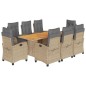 vidaXL 9-tlg. Garten-Essgruppe mit Kissen Beigemischung Poly Rattan vidaXL 9-tlg. Garten-Essgruppe mit Kissen Beigemischung Poly Rattan