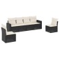vidaXL 6-tlg. Garten-Sofagarnitur mit Kissen Schwarz Poly Rattan vidaXL 6-tlg. Garten-Sofagarnitur mit Kissen Schwarz Poly Rattan