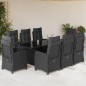 vidaXL 9-tlg. Garten-Essgruppe mit Kissen Schwarz Poly Rattan vidaXL 9-tlg. Garten-Essgruppe mit Kissen Schwarz Poly Rattan
