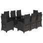 vidaXL 9-tlg. Garten-Essgruppe mit Kissen Schwarz Poly Rattan vidaXL 9-tlg. Garten-Essgruppe mit Kissen Schwarz Poly Rattan