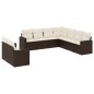 vidaXL 9-tlg. Garten-Sofagarnitur mit Kissen Braun Poly Rattan vidaXL 9-tlg. Garten-Sofagarnitur mit Kissen Braun Poly Rattan
