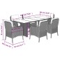 vidaXL 7-tlg. Garten-Essgruppe mit Kissen Grau Poly Rattan vidaXL 7-tlg. Garten-Essgruppe mit Kissen Grau Poly Rattan