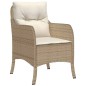 vidaXL 7-tlg. Garten-Essgruppe mit Kissen Beige Poly Rattan vidaXL 7-tlg. Garten-Essgruppe mit Kissen Beige Poly Rattan