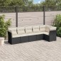 vidaXL 6-tlg. Garten-Sofagarnitur mit Kissen Schwarz Poly Rattan vidaXL 6-tlg. Garten-Sofagarnitur mit Kissen Schwarz Poly Rattan