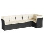 vidaXL 6-tlg. Garten-Sofagarnitur mit Kissen Schwarz Poly Rattan vidaXL 6-tlg. Garten-Sofagarnitur mit Kissen Schwarz Poly Rattan