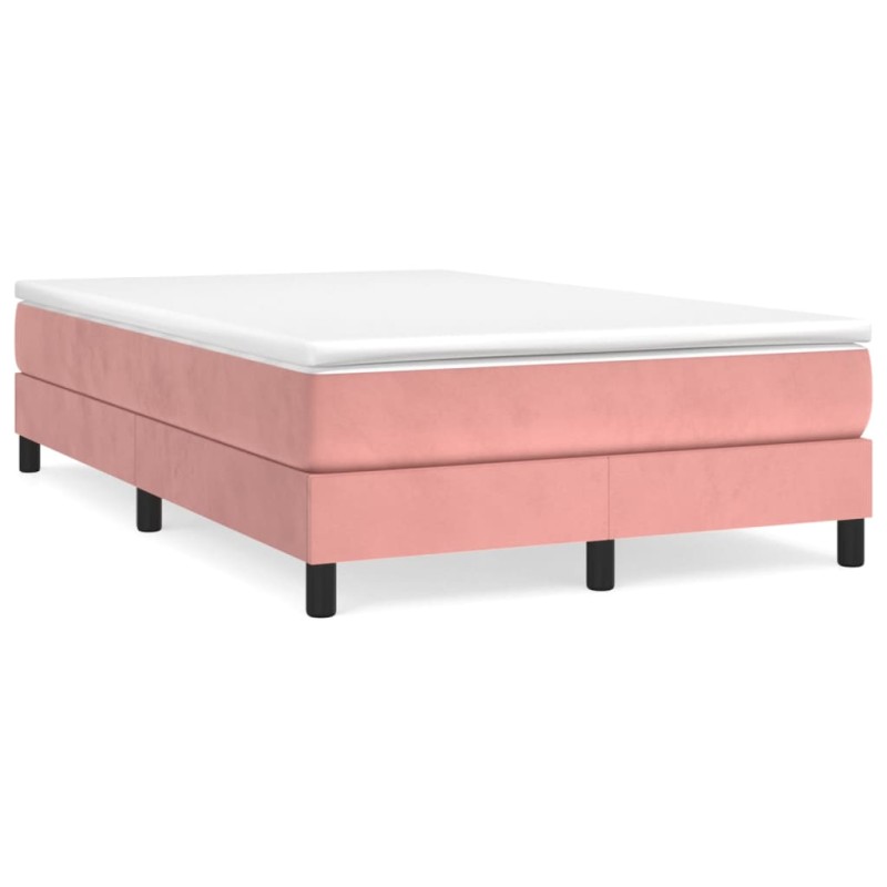 vidaXL Boxspringbett mit Matratze Rosa 120x190 cm Samt vidaXL Boxspringbett mit Matratze Rosa 120x190 cm Samt