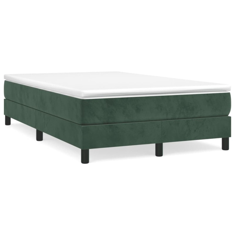 vidaXL Boxspringbett mit Matratze Dunkelgrün 120x190 cm Samt vidaXL Boxspringbett mit Matratze Dunkelgrün 120x190 cm Samt