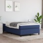 vidaXL Boxspringbett mit Matratze Blau 120x190 cm Stoff vidaXL Boxspringbett mit Matratze Blau 120x190 cm Stoff