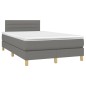 vidaXL Boxspringbett mit Matratze & LED Dunkelgrau 120x190 cm Stoff vidaXL Boxspringbett mit Matratze & LED Dunkelgrau 120x190 cm Stoff