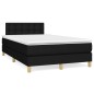 vidaXL Boxspringbett mit Matratze & LED Schwarz 120x190 cm Stoff vidaXL Boxspringbett mit Matratze & LED Schwarz 120x190 cm Stoff