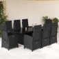 vidaXL 9-tlg. Garten-Essgruppe mit Kissen Schwarz Poly Rattan vidaXL 9-tlg. Garten-Essgruppe mit Kissen Schwarz Poly Rattan