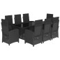 vidaXL 9-tlg. Garten-Essgruppe mit Kissen Schwarz Poly Rattan vidaXL 9-tlg. Garten-Essgruppe mit Kissen Schwarz Poly Rattan