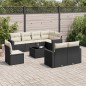 vidaXL 9-tlg. Garten-Sofagarnitur mit Kissen Schwarz Poly Rattan vidaXL 9-tlg. Garten-Sofagarnitur mit Kissen Schwarz Poly Rattan