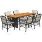 vidaXL 7-tlg. Garten-Essgruppe mit Kissen Schwarz Poly Rattan vidaXL 7-tlg. Garten-Essgruppe mit Kissen Schwarz Poly Rattan