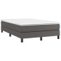 vidaXL Boxspringbett mit Matratze Grau 120x190 cm Kunstleder vidaXL Boxspringbett mit Matratze Grau 120x190 cm Kunstleder