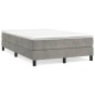 vidaXL Boxspringbett mit Matratze Hellgrau 120x190 cm Samt vidaXL Boxspringbett mit Matratze Hellgrau 120x190 cm Samt