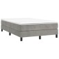 vidaXL Boxspringbett mit Matratze Hellgrau 120x190 cm Samt vidaXL Boxspringbett mit Matratze Hellgrau 120x190 cm Samt