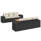vidaXL 7-tlg. Garten-Sofagarnitur mit Kissen Schwarz Poly Rattan vidaXL 7-tlg. Garten-Sofagarnitur mit Kissen Schwarz Poly Rattan