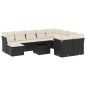 vidaXL 11-tlg. Garten-Sofagarnitur mit Kissen Schwarz Poly Rattan vidaXL 11-tlg. Garten-Sofagarnitur mit Kissen Schwarz Poly Rattan