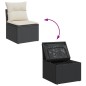vidaXL Gartensessel ohne Armlehnen mit Kissen Schwarz Poly Rattan vidaXL Gartensessel ohne Armlehnen mit Kissen Schwarz Poly Rattan