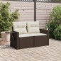 vidaXL Gartensofa mit Kissen 2-Sitzer Braun Poly Rattan vidaXL Gartensofa mit Kissen 2-Sitzer Braun Poly Rattan