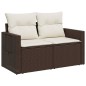 vidaXL Gartensofa mit Kissen 2-Sitzer Braun Poly Rattan vidaXL Gartensofa mit Kissen 2-Sitzer Braun Poly Rattan