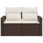 vidaXL Gartensofa mit Kissen 2-Sitzer Braun Poly Rattan vidaXL Gartensofa mit Kissen 2-Sitzer Braun Poly Rattan