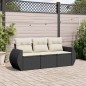 vidaXL 3-tlg. Garten-Sofagarnitur mit Kissen Schwarz Poly Rattan vidaXL 3-tlg. Garten-Sofagarnitur mit Kissen Schwarz Poly Rattan