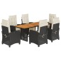 vidaXL 9-tlg. Garten-Essgruppe mit Kissen Schwarz Poly Rattan vidaXL 9-tlg. Garten-Essgruppe mit Kissen Schwarz Poly Rattan