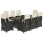 vidaXL 9-tlg. Garten-Essgruppe mit Kissen Schwarz Poly Rattan vidaXL 9-tlg. Garten-Essgruppe mit Kissen Schwarz Poly Rattan
