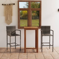 3-tlg. Gartenbar-Set Grau