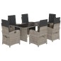 vidaXL 7-tlg. Garten-Essgruppe mit Kissen Hellgrau Poly Rattan vidaXL 7-tlg. Garten-Essgruppe mit Kissen Hellgrau Poly Rattan