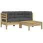 vidaXL Gartensofa mit Kissen und Hocker 2-Sitzer vidaXL Gartensofa mit Kissen und Hocker 2-Sitzer
