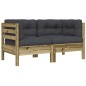 vidaXL Gartensofa mit Kissen und Hocker 2-Sitzer vidaXL Gartensofa mit Kissen und Hocker 2-Sitzer