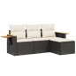 vidaXL 4-tlg. Garten-Sofagarnitur mit Kissen Schwarz Poly Rattan vidaXL 4-tlg. Garten-Sofagarnitur mit Kissen Schwarz Poly Rattan