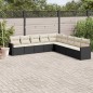 vidaXL 9-tlg. Garten-Sofagarnitur mit Kissen Schwarz Poly Rattan vidaXL 9-tlg. Garten-Sofagarnitur mit Kissen Schwarz Poly Rattan