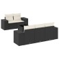 vidaXL 6-tlg. Garten-Sofagarnitur mit Kissen Schwarz Poly Rattan vidaXL 6-tlg. Garten-Sofagarnitur mit Kissen Schwarz Poly Rattan