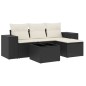 vidaXL 5-tlg. Garten-Sofagarnitur mit Kissen Schwarz Poly Rattan vidaXL 5-tlg. Garten-Sofagarnitur mit Kissen Schwarz Poly Rattan