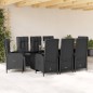 vidaXL 9-tlg. Garten-Essgruppe mit Kissen Schwarz Poly Rattan vidaXL 9-tlg. Garten-Essgruppe mit Kissen Schwarz Poly Rattan