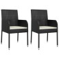 vidaXL 7-tlg. Garten-Essgruppe mit Kissen Schwarz Poly Rattan vidaXL 7-tlg. Garten-Essgruppe mit Kissen Schwarz Poly Rattan