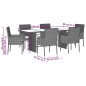 vidaXL 7-tlg. Garten-Essgruppe mit Kissen Schwarz Poly Rattan vidaXL 7-tlg. Garten-Essgruppe mit Kissen Schwarz Poly Rattan