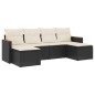 vidaXL 6-tlg. Garten-Sofagarnitur mit Kissen Schwarz Poly Rattan vidaXL 6-tlg. Garten-Sofagarnitur mit Kissen Schwarz Poly Rattan