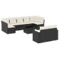 vidaXL 10-tlg. Garten-Sofagarnitur mit Kissen Schwarz Poly Rattan vidaXL 10-tlg. Garten-Sofagarnitur mit Kissen Schwarz Poly Rattan