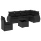 vidaXL 7-tlg. Garten-Sofagarnitur mit Kissen Schwarz Poly Rattan vidaXL 7-tlg. Garten-Sofagarnitur mit Kissen Schwarz Poly Rattan