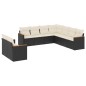 vidaXL 9-tlg. Garten-Sofagarnitur mit Kissen Schwarz Poly Rattan vidaXL 9-tlg. Garten-Sofagarnitur mit Kissen Schwarz Poly Rattan