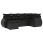vidaXL 6-tlg. Garten-Sofagarnitur mit Kissen Schwarz Poly Rattan vidaXL 6-tlg. Garten-Sofagarnitur mit Kissen Schwarz Poly Rattan