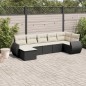 vidaXL 7-tlg. Garten-Sofagarnitur mit Kissen Schwarz Poly Rattan vidaXL 7-tlg. Garten-Sofagarnitur mit Kissen Schwarz Poly Rattan