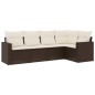 vidaXL 5-tlg. Garten-Sofagarnitur mit Kissen Braun Poly Rattan vidaXL 5-tlg. Garten-Sofagarnitur mit Kissen Braun Poly Rattan