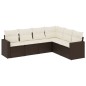 vidaXL 6-tlg. Garten-Sofagarnitur mit Kissen Braun Poly Rattan vidaXL 6-tlg. Garten-Sofagarnitur mit Kissen Braun Poly Rattan